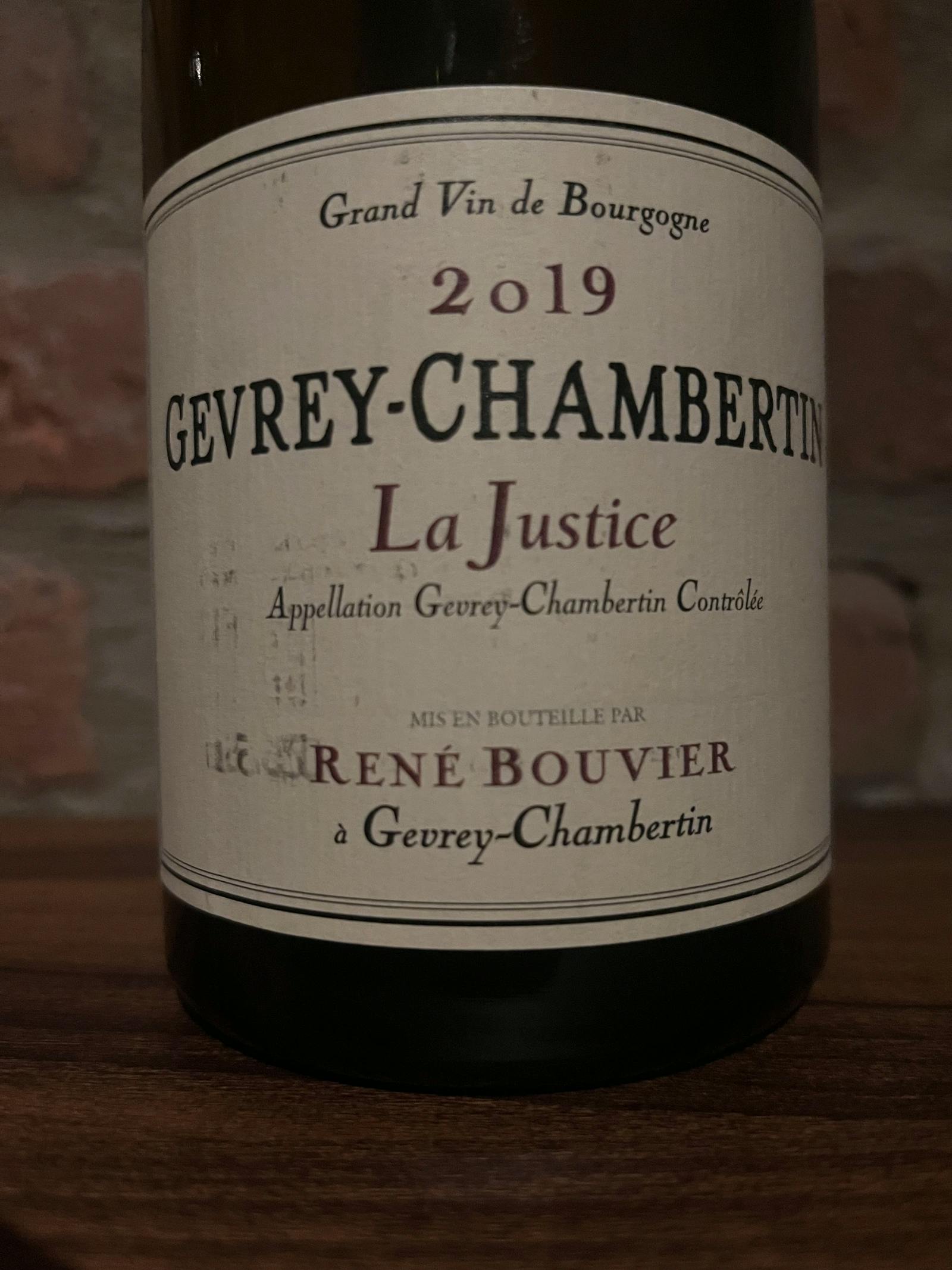 Rene Bouvier Gevrey-Chambertin La Justice 2019