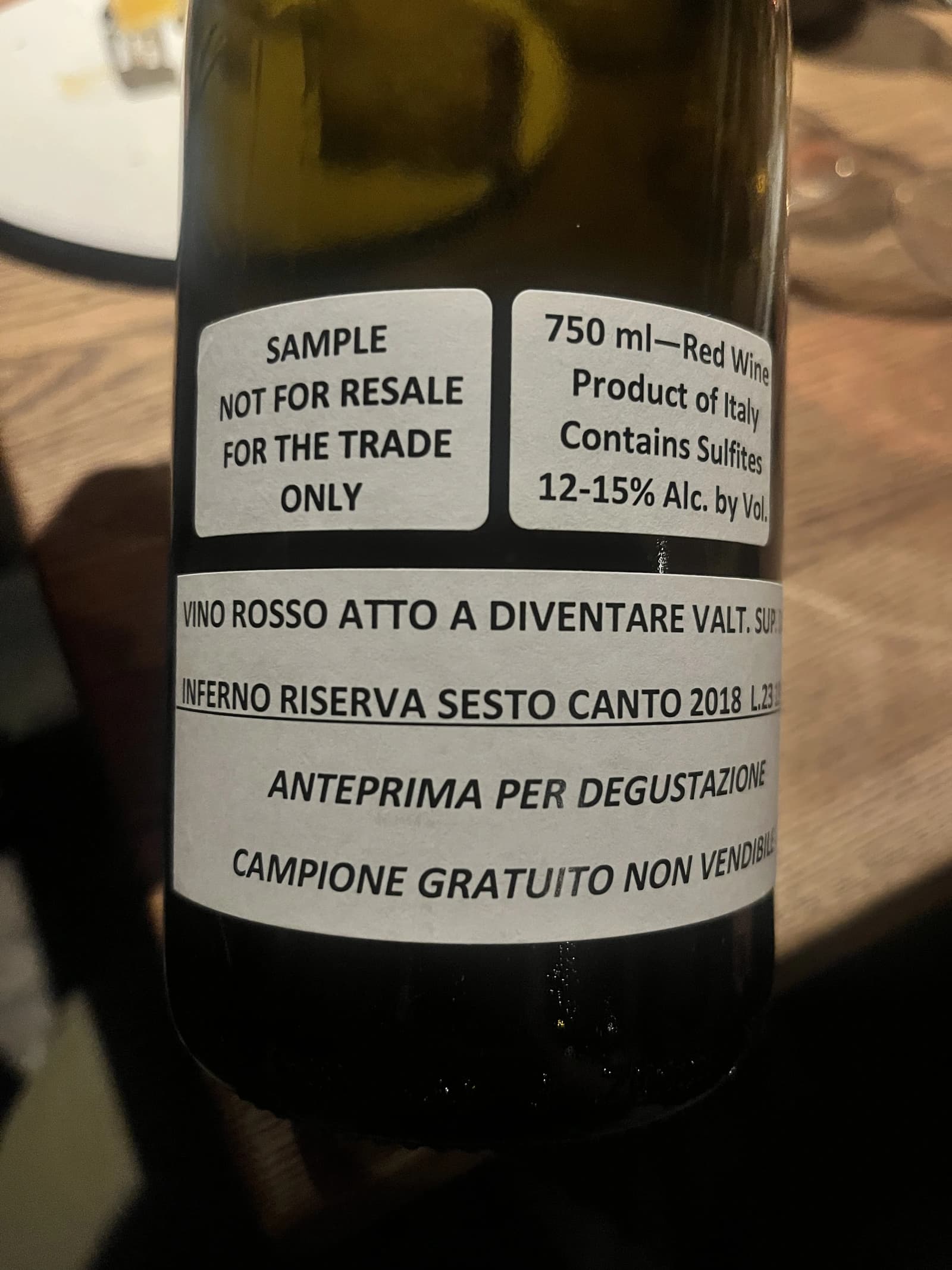 Arpepe Inferno Riserva Sesto Canto 2018