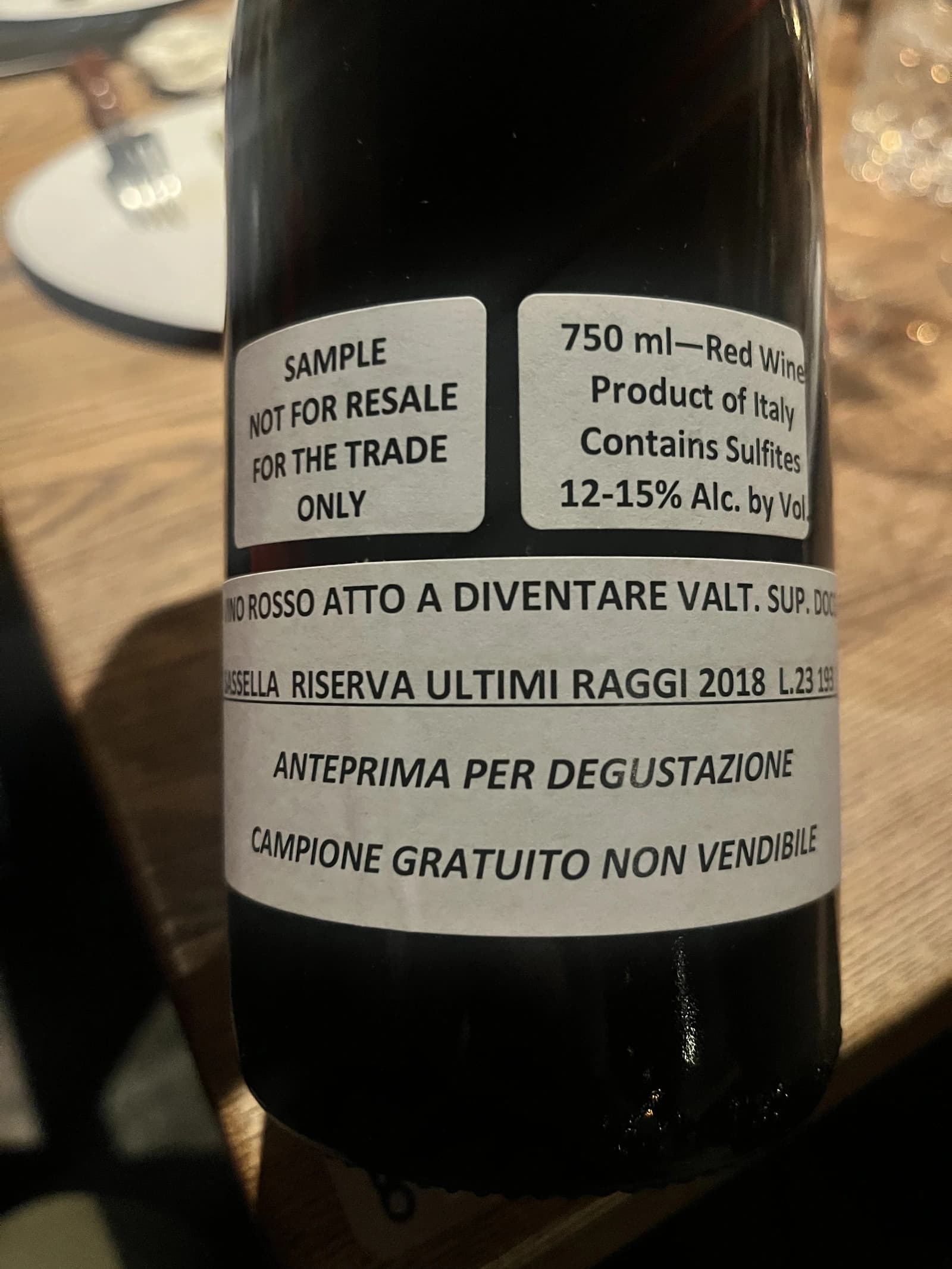 Arpepe Sassella Riserva Ultimi Raggi 2018