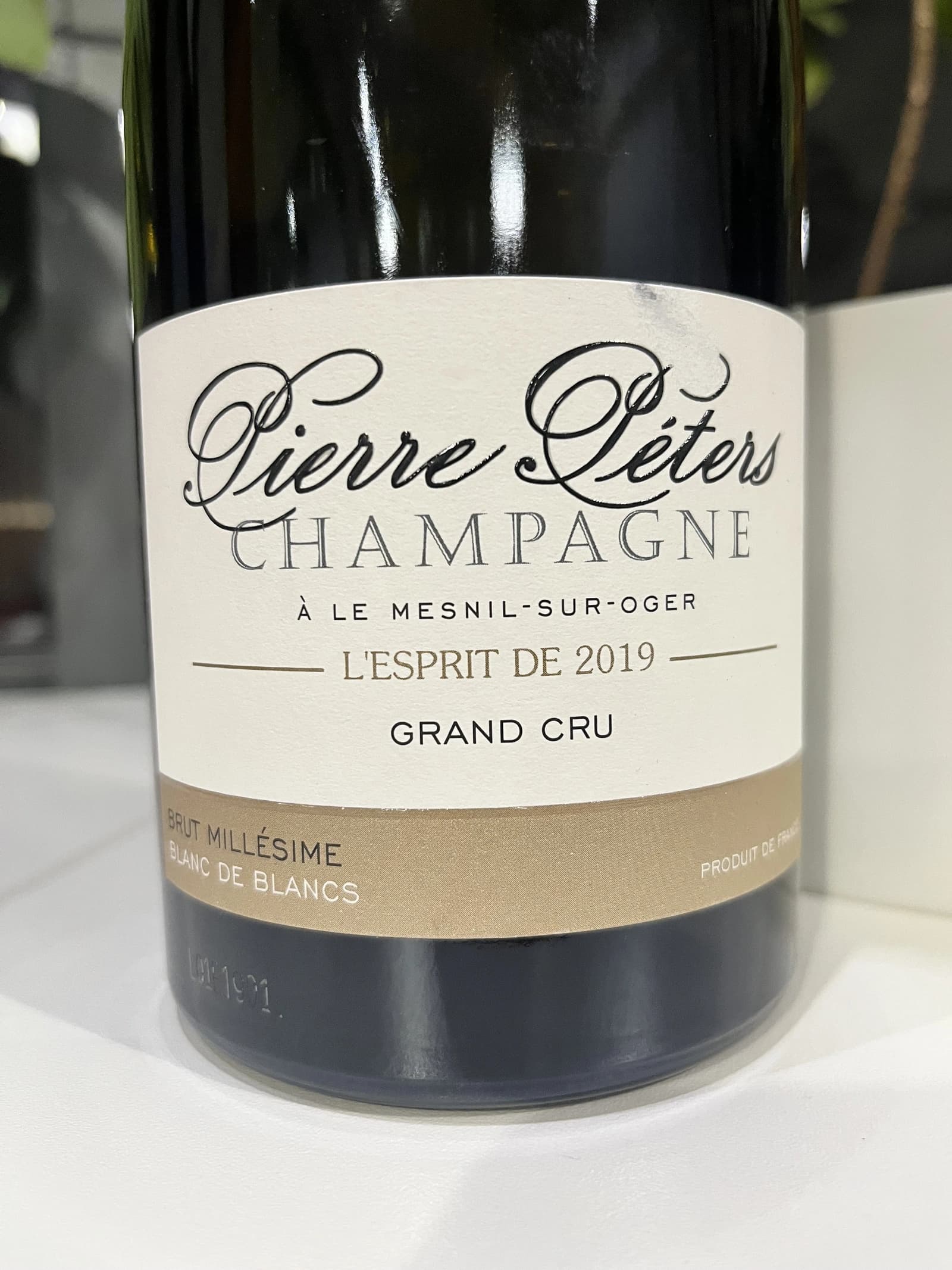 Pierre Péters Brut Millésime Blanc de Blancs Grand Cru L'esprit 2019