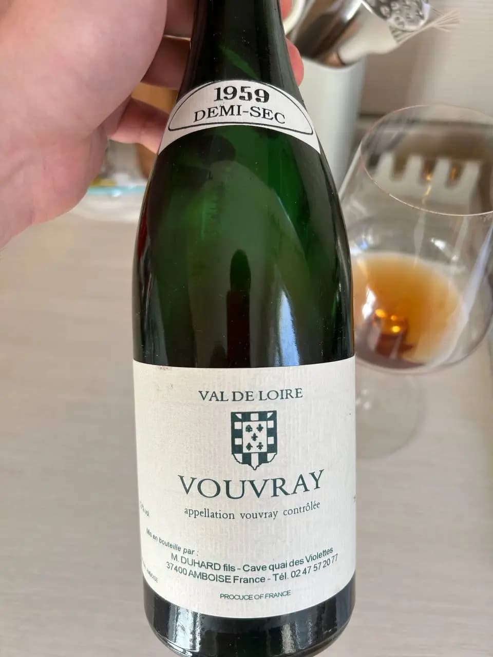 M. Duhard fils Vouvray Demi-Sec 1959