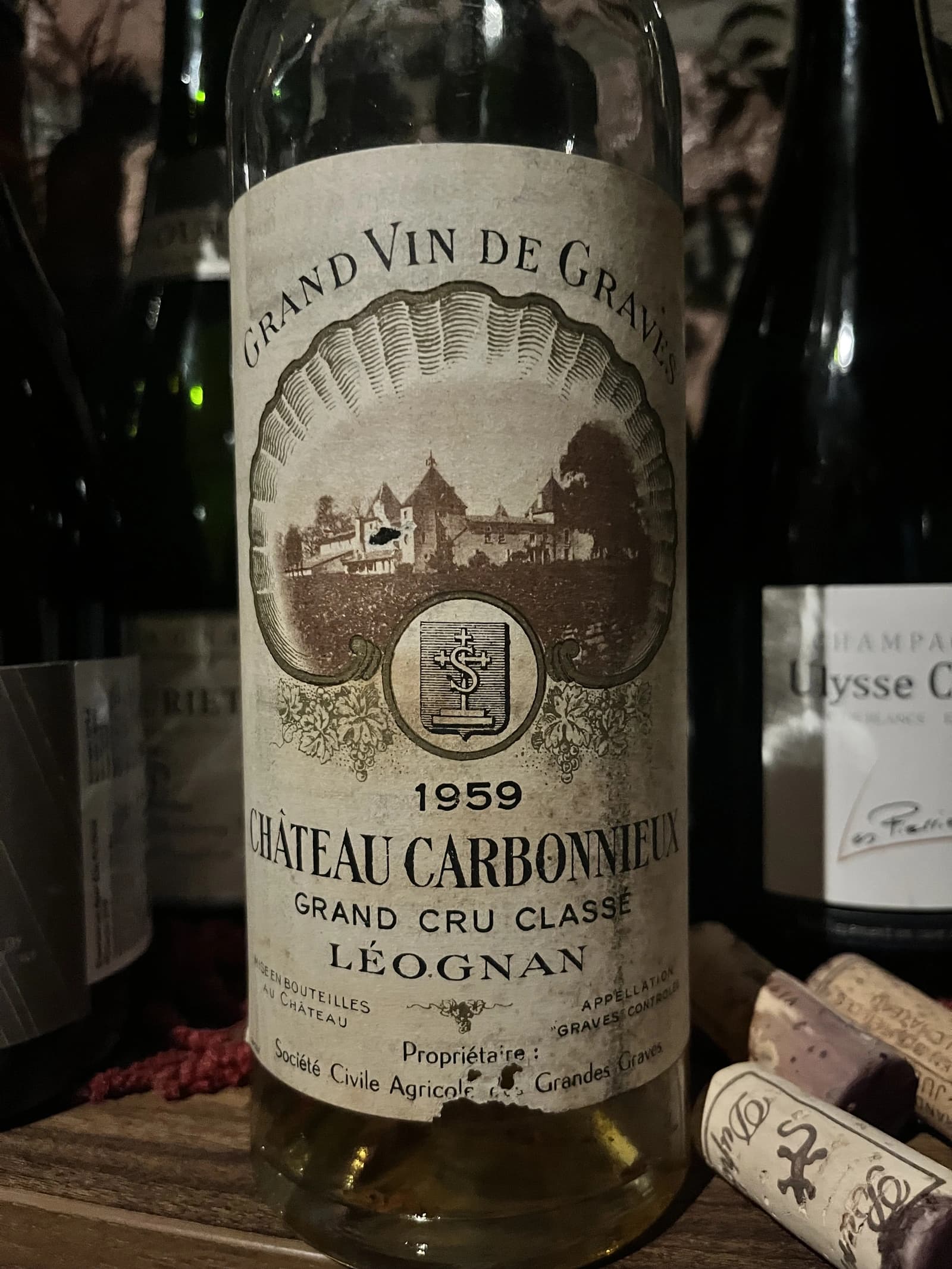 Château Carbonnieux Léognan Blanc Grand Cru Classé de Graves 1959