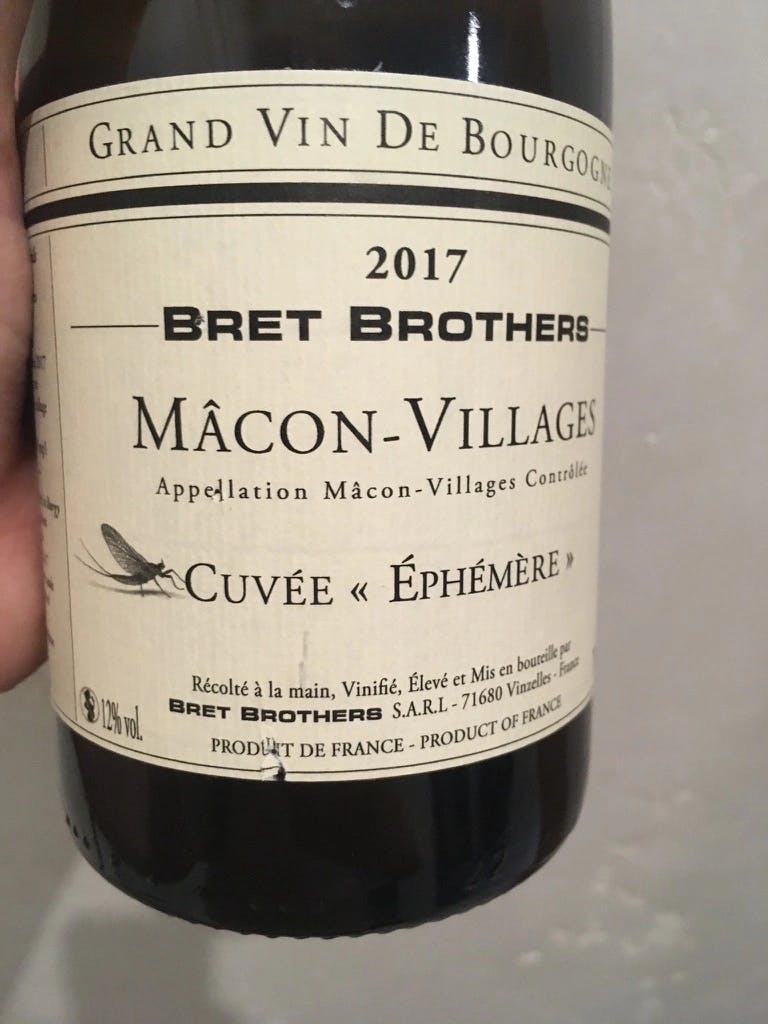Bret Brothers Mâcon-Villages Cuvée Ephemere 2017