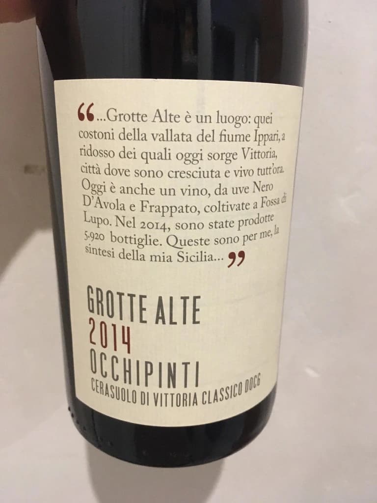 Arianna Occhipinti Grotte Alte 2014