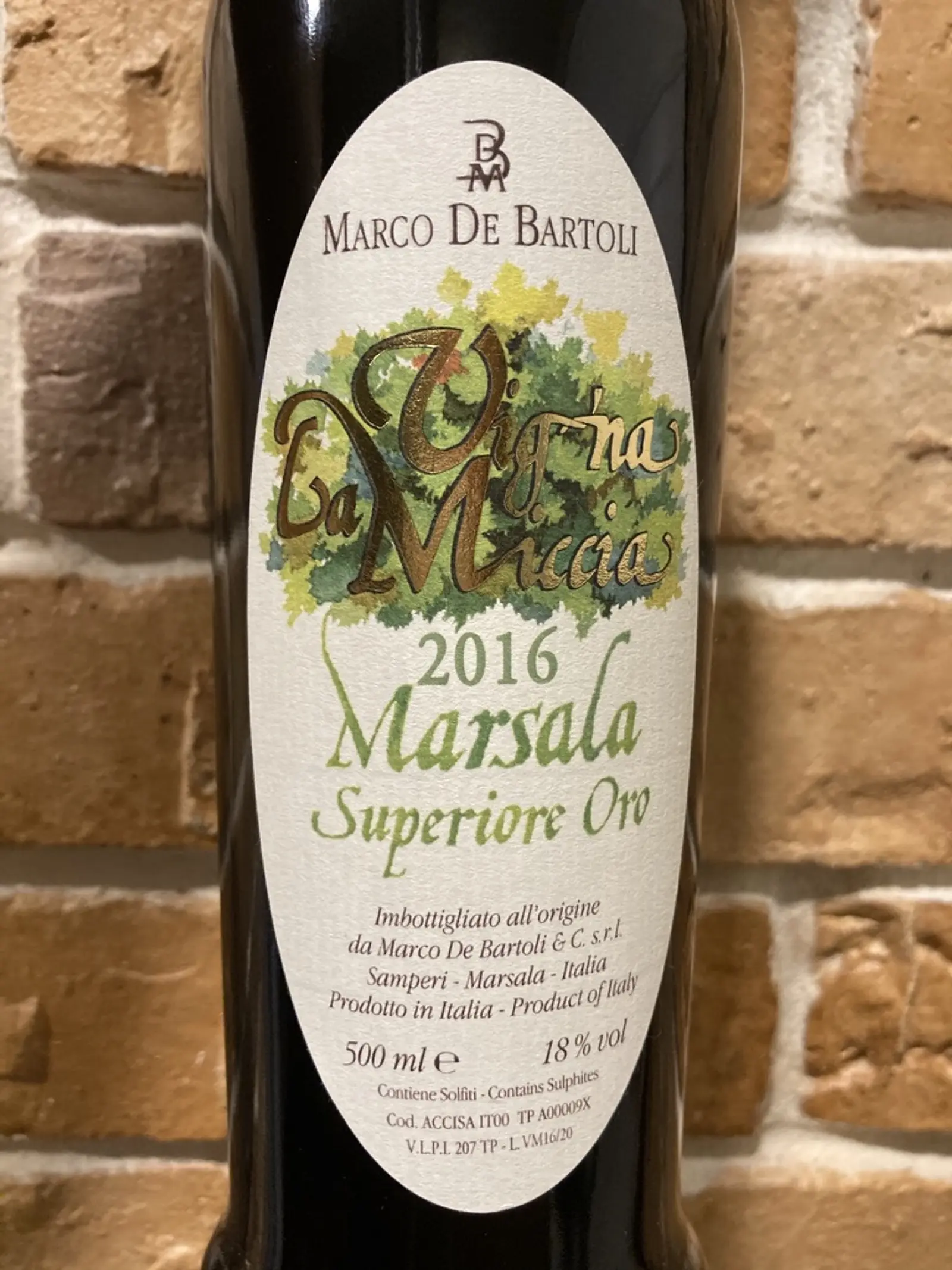 Marco De Bartoli Vigna La Miccia Marsala Superiore Oro 2016