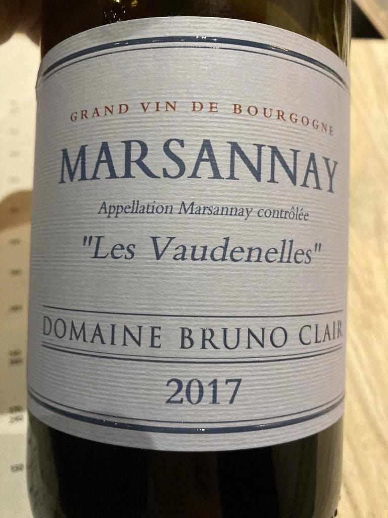 Domaine Bruno Clair Marsannay Les Vaudenelles 2017