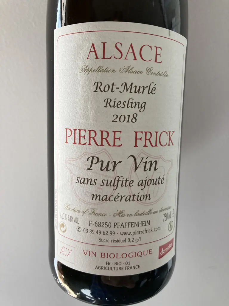 Pierre Frick Rot-Murlé Riesling Macération Pur Vin 2018