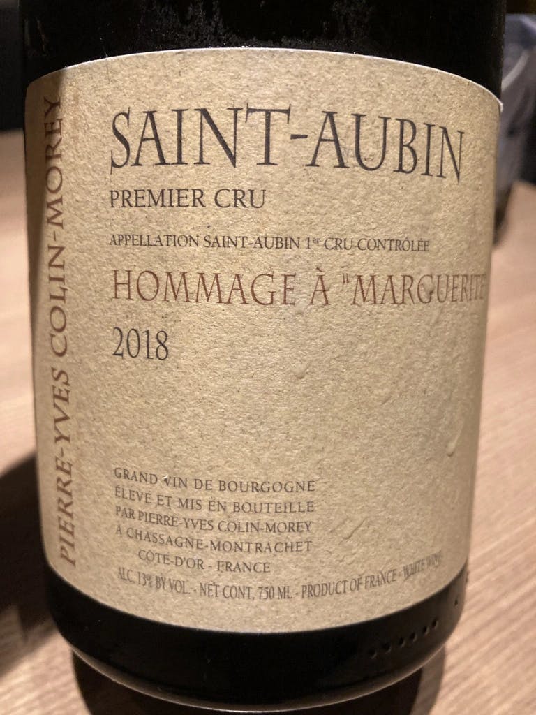 Pierre-Yves Colin-Morey Saint-Aubin Premier Cru Hommage à "Marguerite" 2018