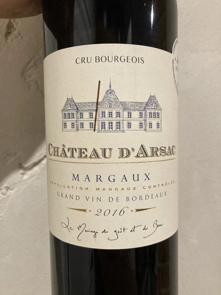 Chateau d'Arsac Margaux Cru Bourgeois 2016
