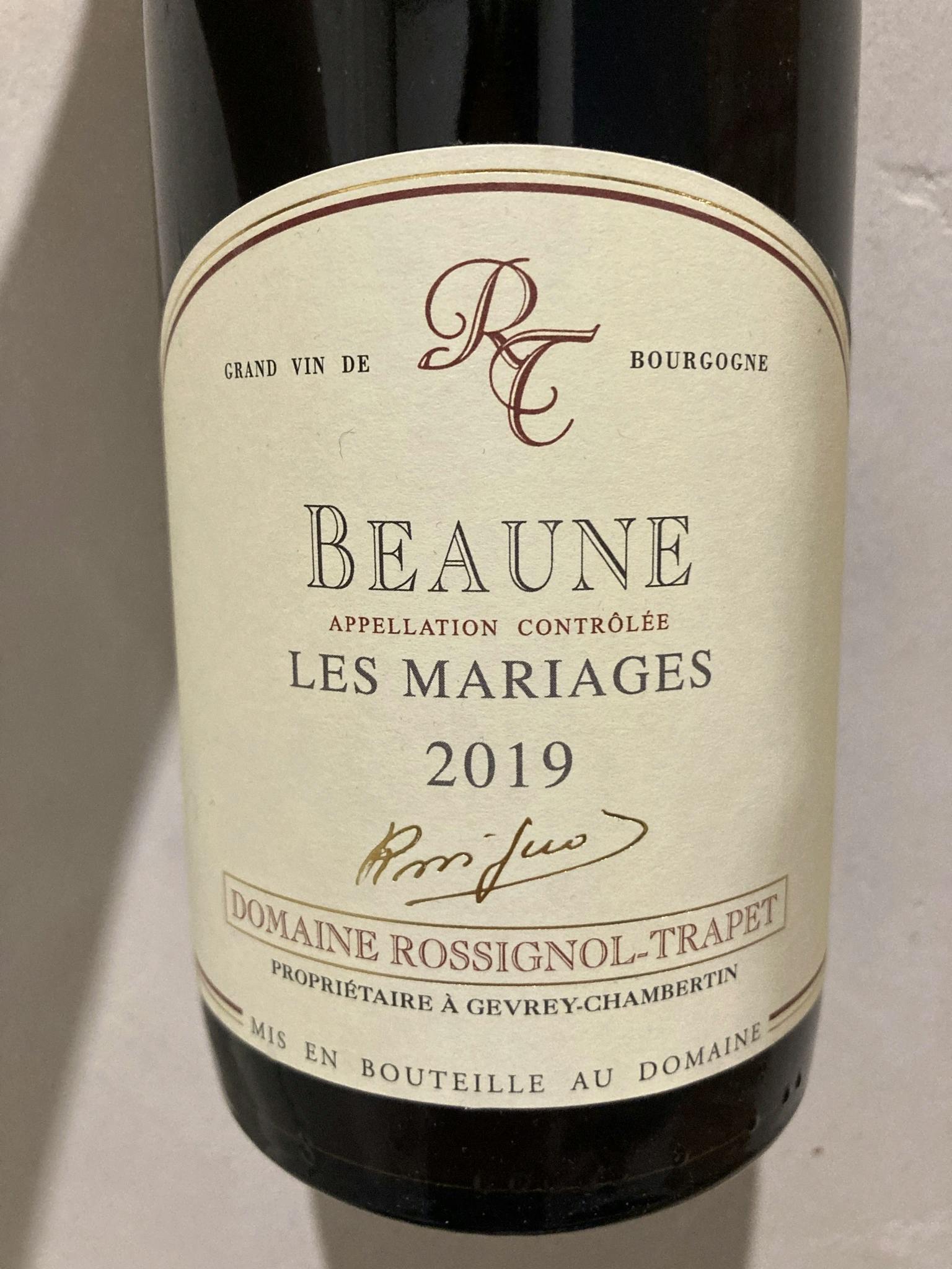 Domaine Rossignol-Trapet Beaune Les Mariages 2019