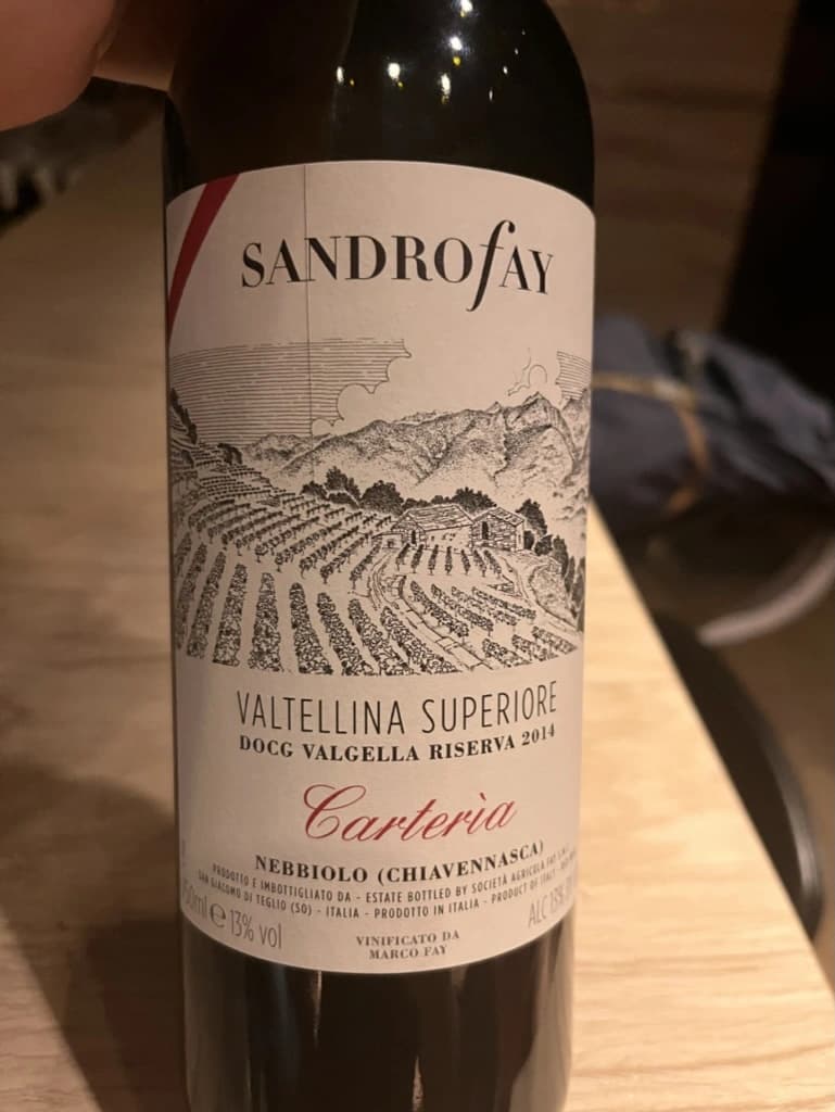 Sandro Fay Valtellina Superiore Valgella Riserva Carteria 2014