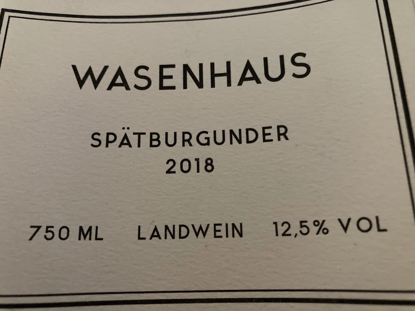 Wasenhaus Spätburgunder 2018