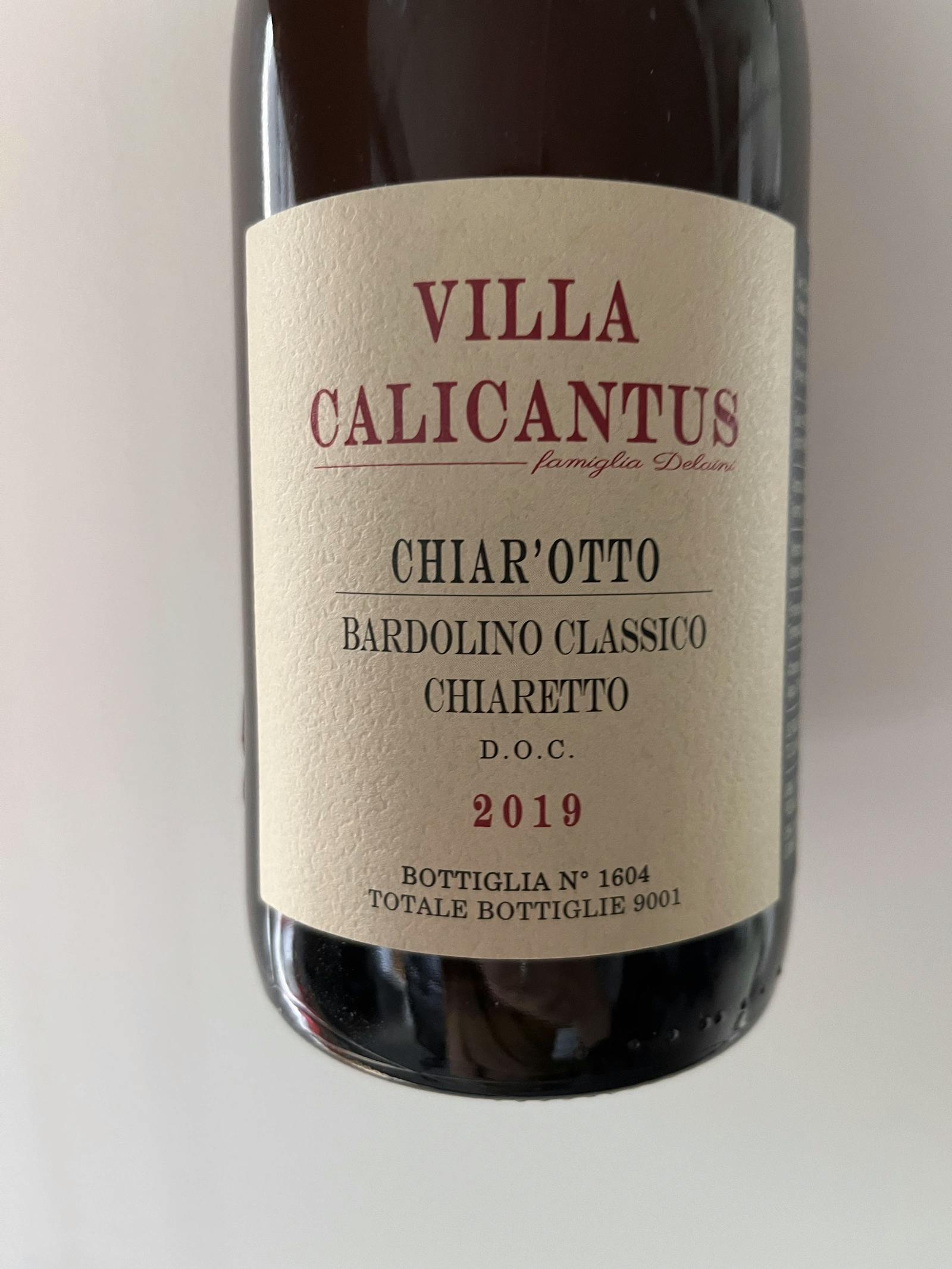 Villa Calicantus Chiar'otto Bardolino Classico Chiaretto 2019