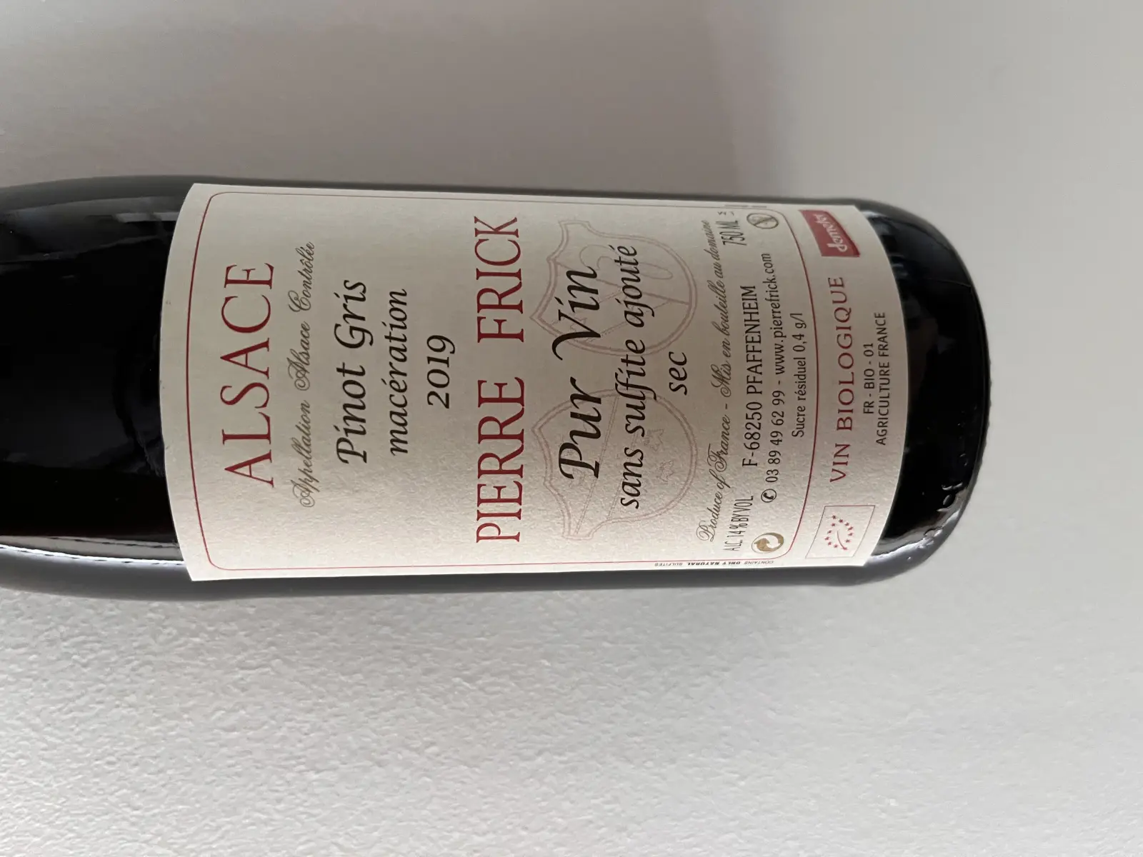 Pierre Frick Pinoit Gris Macération Pur Vin 2019
