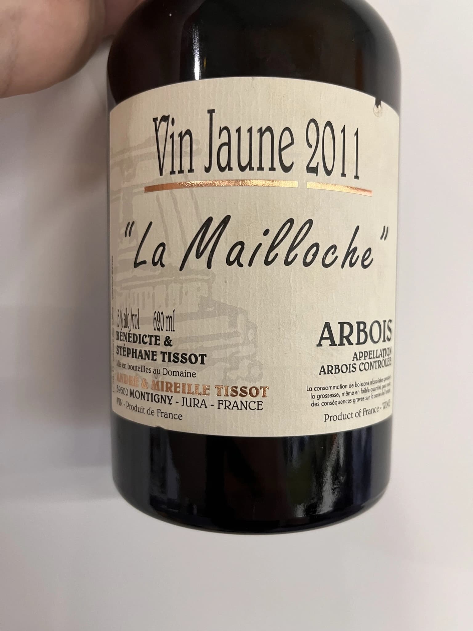 Andre et Mireille Tissot La Mailloche Vin Jaune 2011