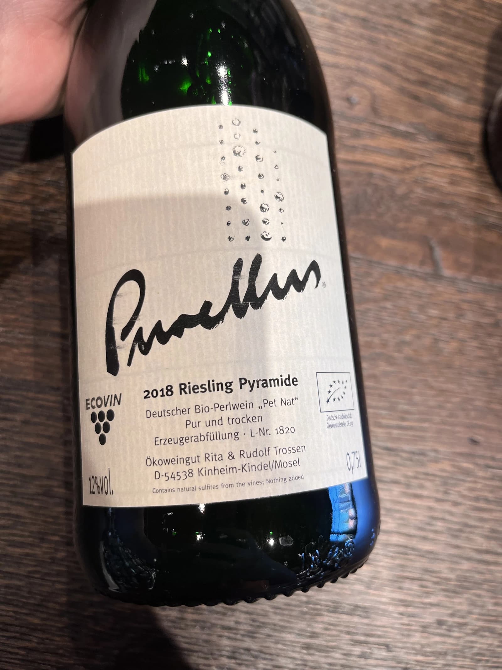 Rita & Rudolf Trossen Purellus Riesling Pyramide Pet Nat 2018