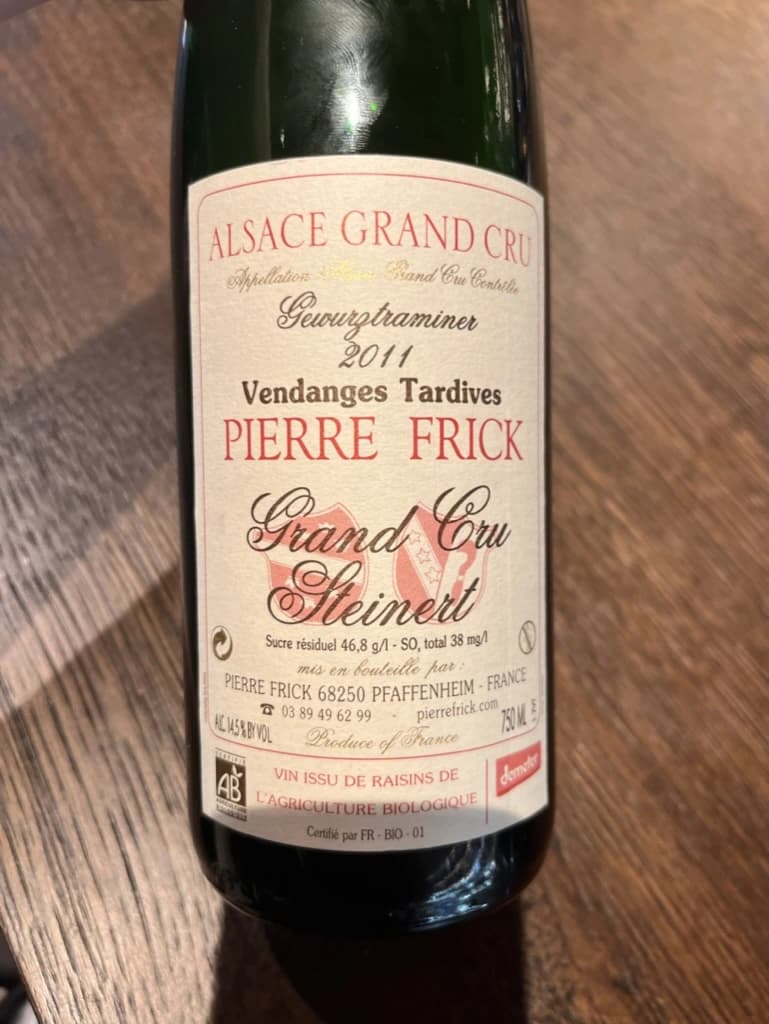 Pierre Frick Gewurztraminer Grand Cru Steinert Vendanges Tardives 2011