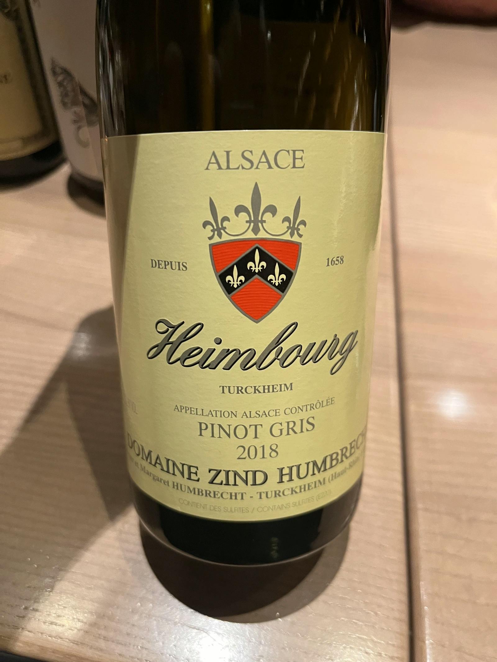 Domaine Zind Humbrecht Heimbourg Turckheim Pinot Gris 2018
