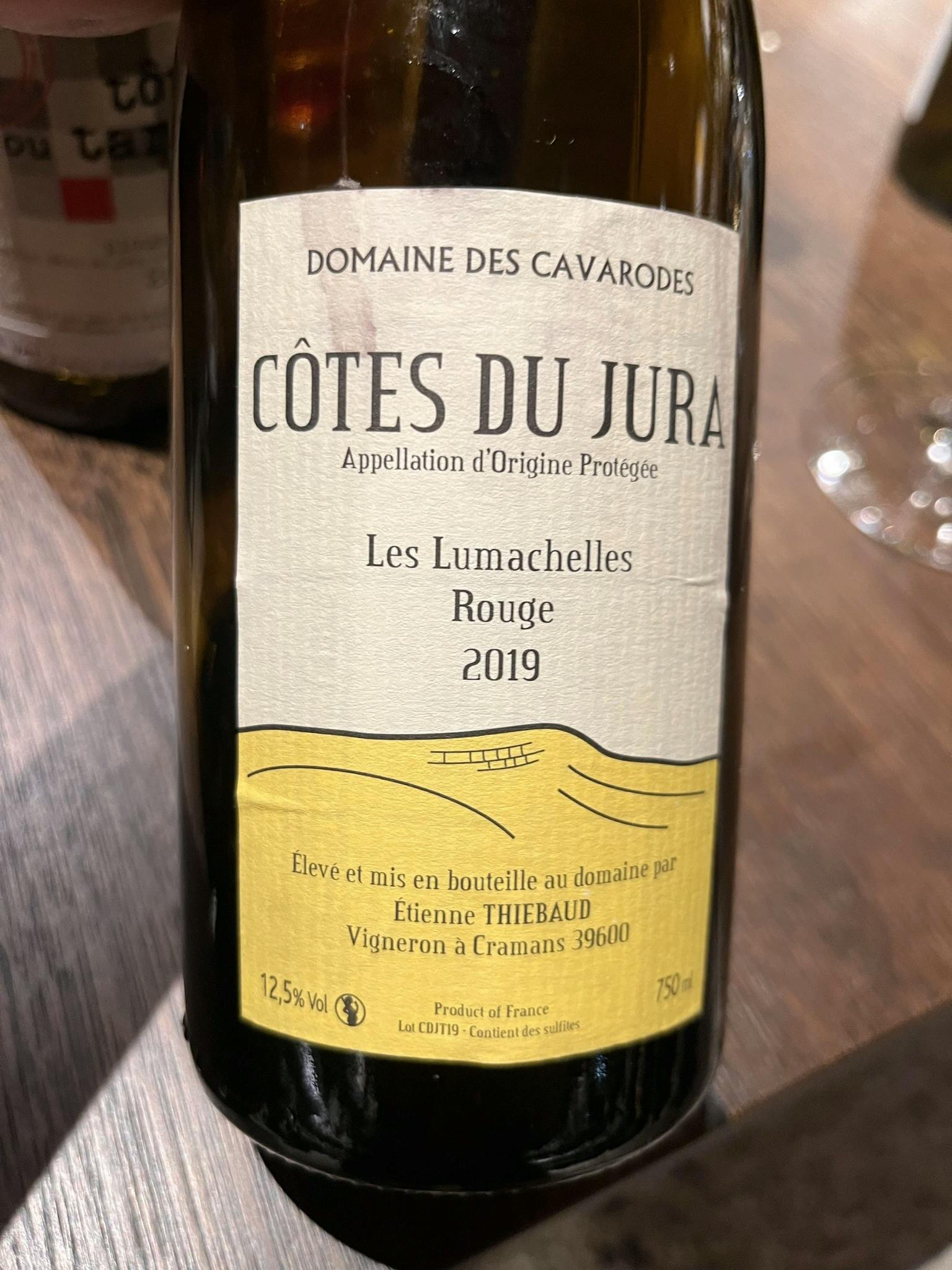 Domaine des Cavarodes Côtes du Jura Les Lumachelles Rouge 2019