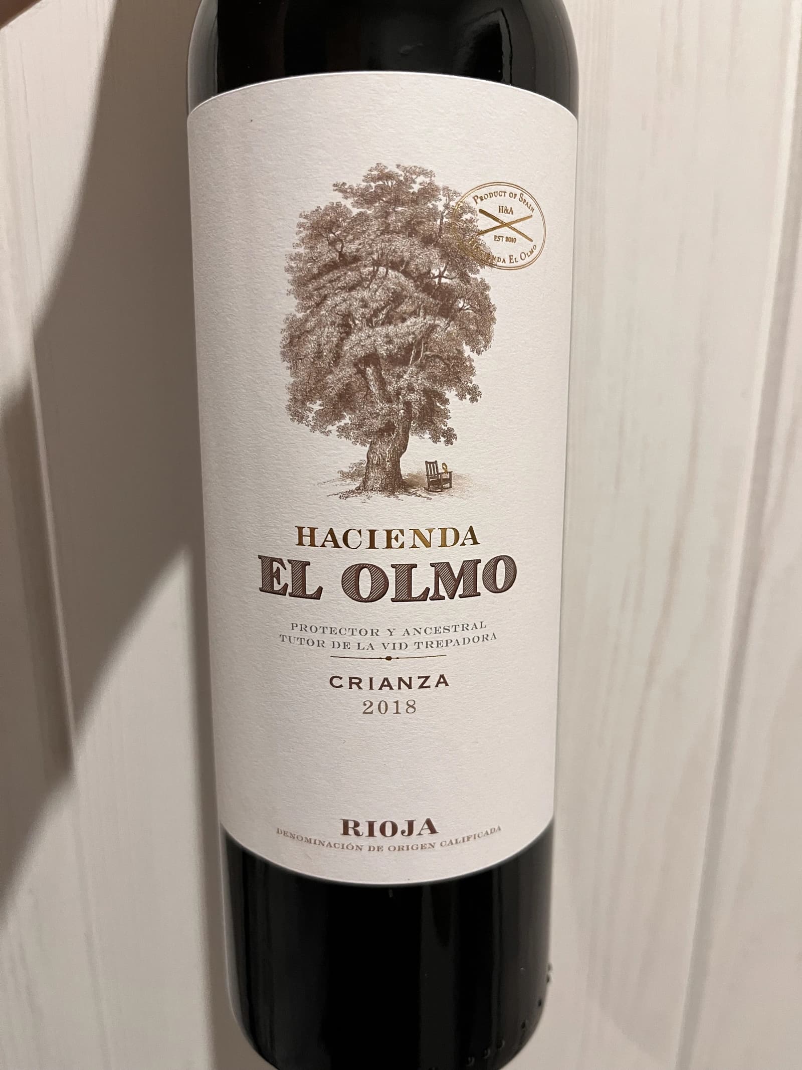 Bodegas la Eralta Hacienda El Olmo Crianza 2018