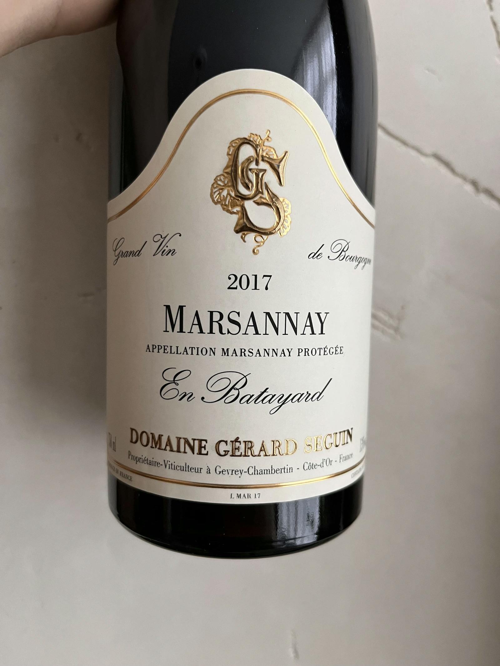 Domaine Gérard Seguin Marsannay En Batayard 2017