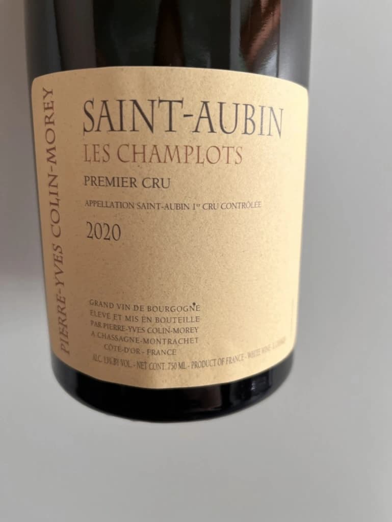 Pierre-Yves Colin-Morey Saint-Aubin Les Champlots Premier Cru 2020