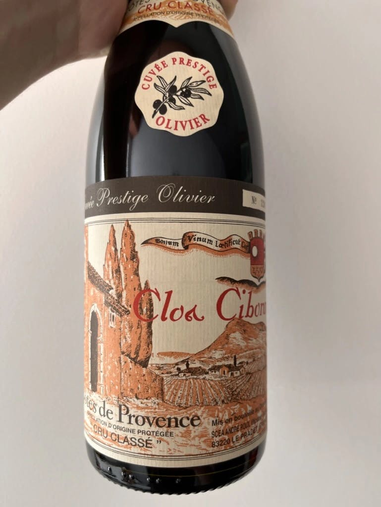 Clos Cibonne Cuvée Prestige Olivier Cru Classé 2019