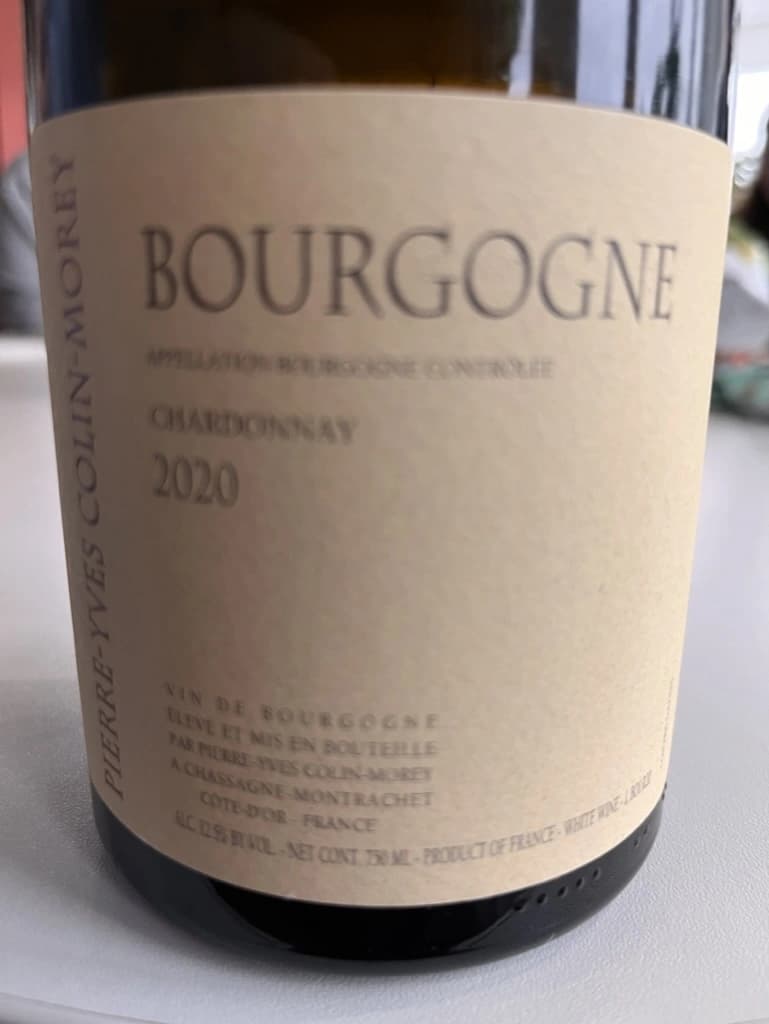 Pierre-Yves Colin-Morey Bourgogne Chardonnay 2020