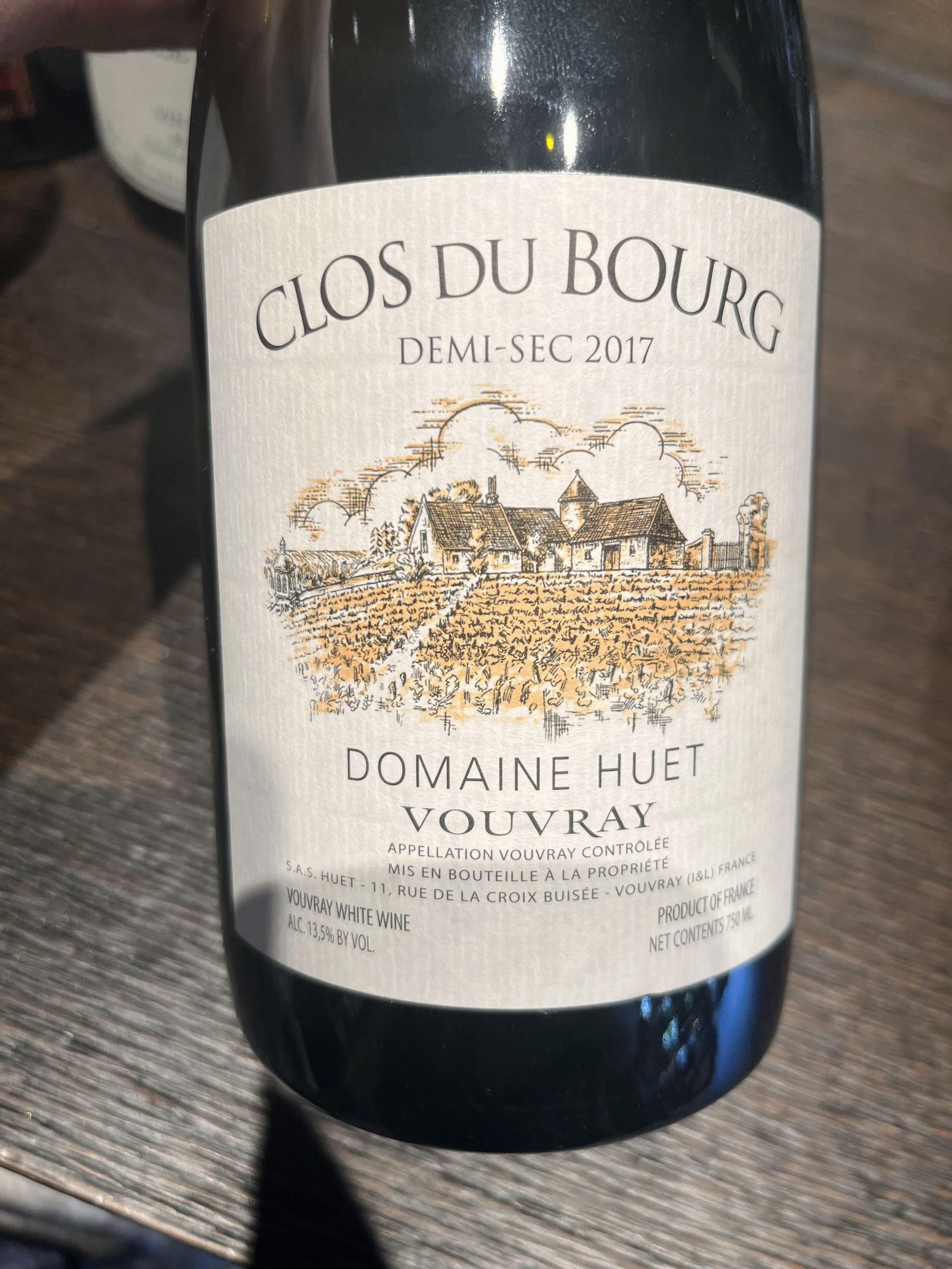 Domaine Huet Clos du Bourg Demi-Sec 2017