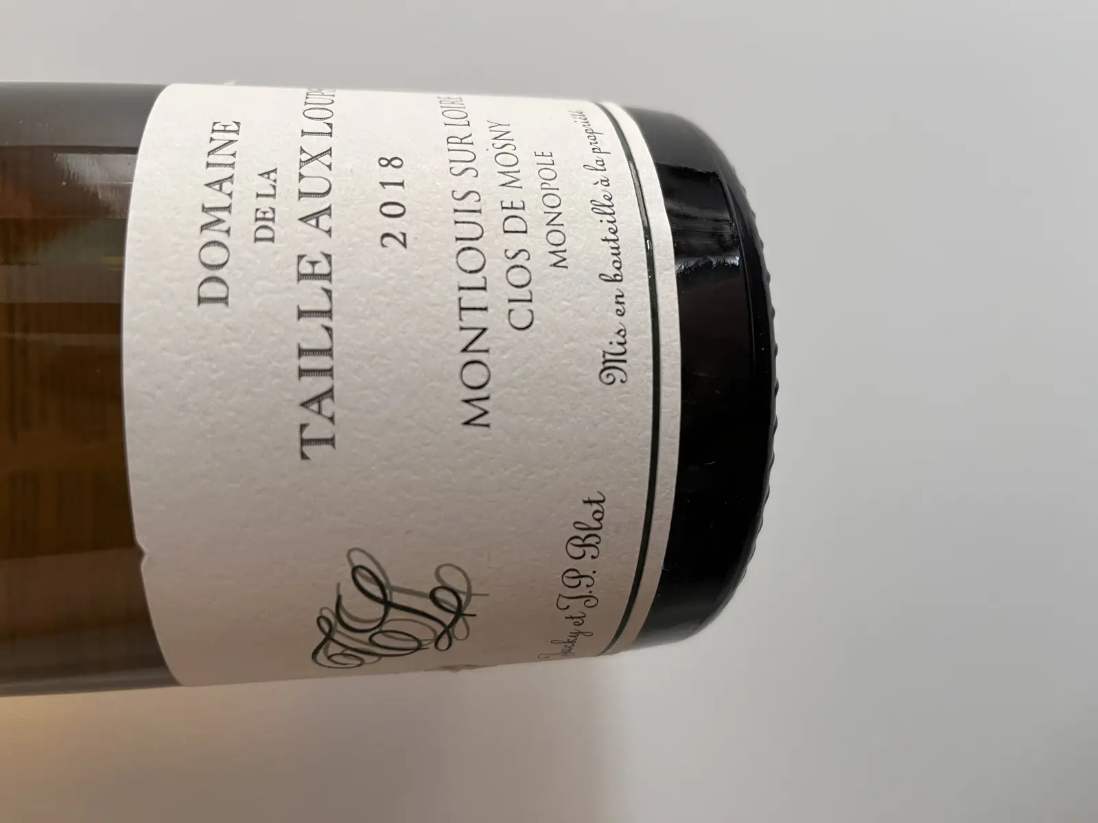 Domaine de la Taille Aux Loups Montlouis Sur Loire Clos de Mosny Monopole 2018