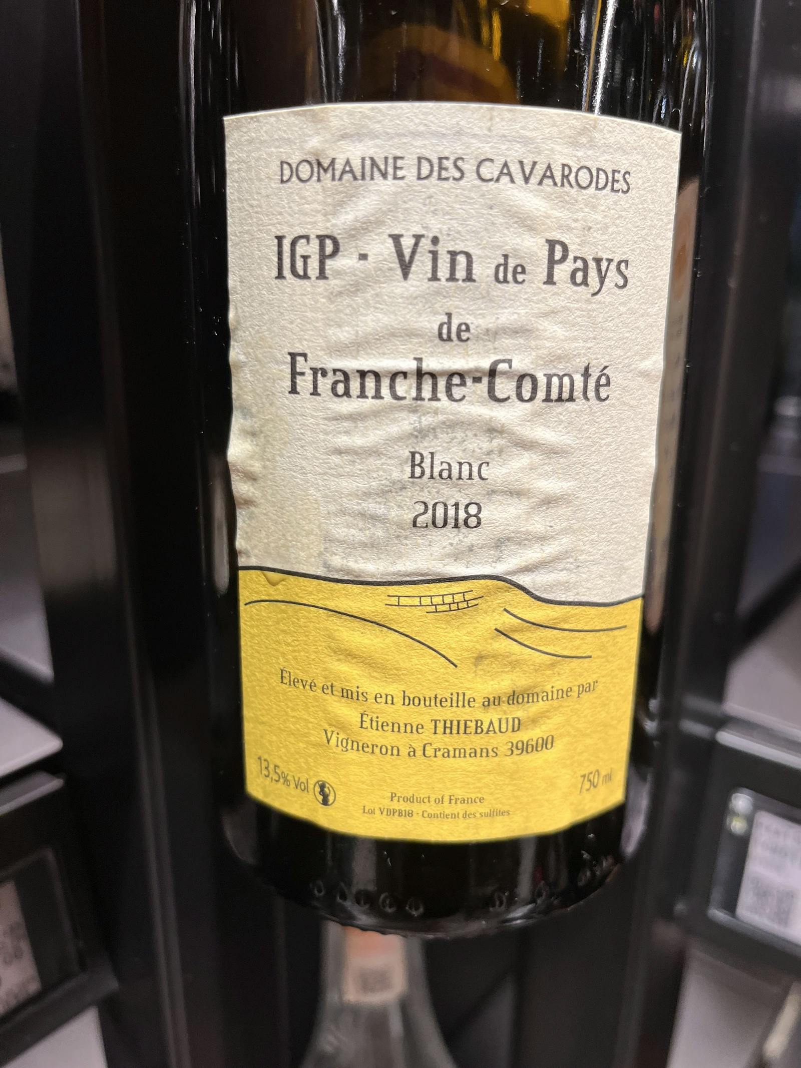 Domaine des Cavarodes Vin de Pays de Franche-Comté Blanc 2018