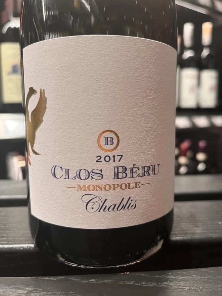 Château de Béru Chablis Clos Béru Monopole 2017