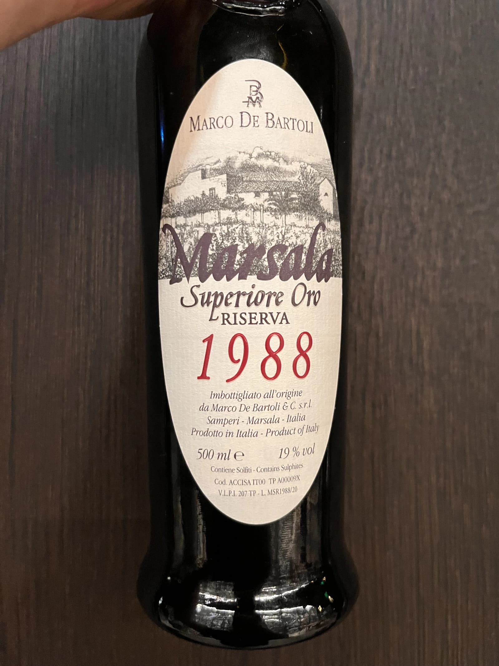 Marco De Bartoli Marsala Superiore Oro Riserva 1988