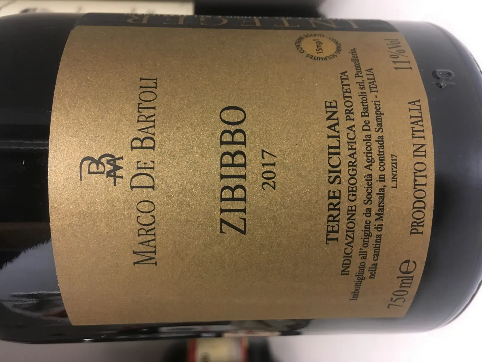 Marco De Bartoli Integer Zibibbo 2017