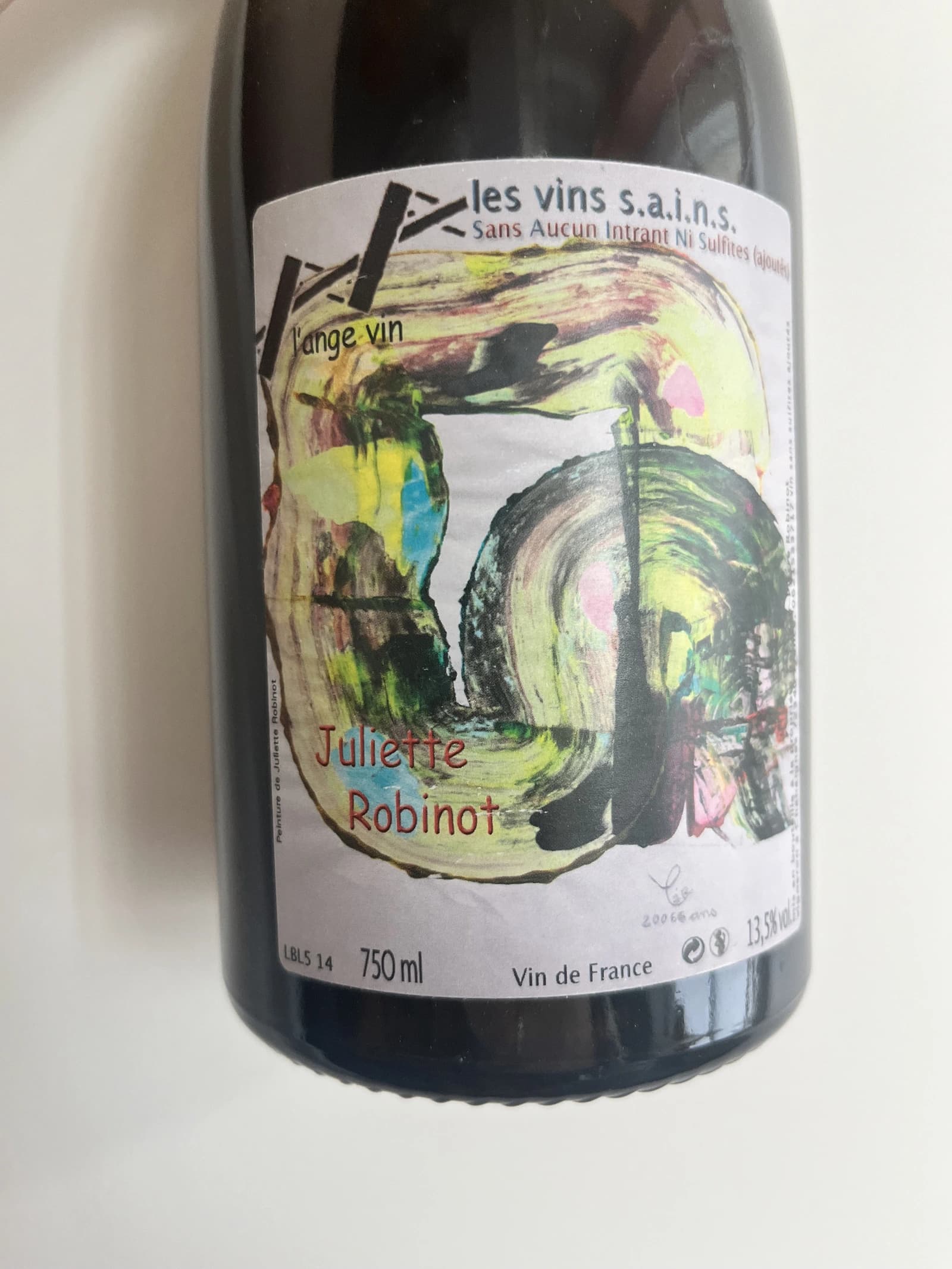 Jean-Pierre Robinot l'ange vin Juliette 2014