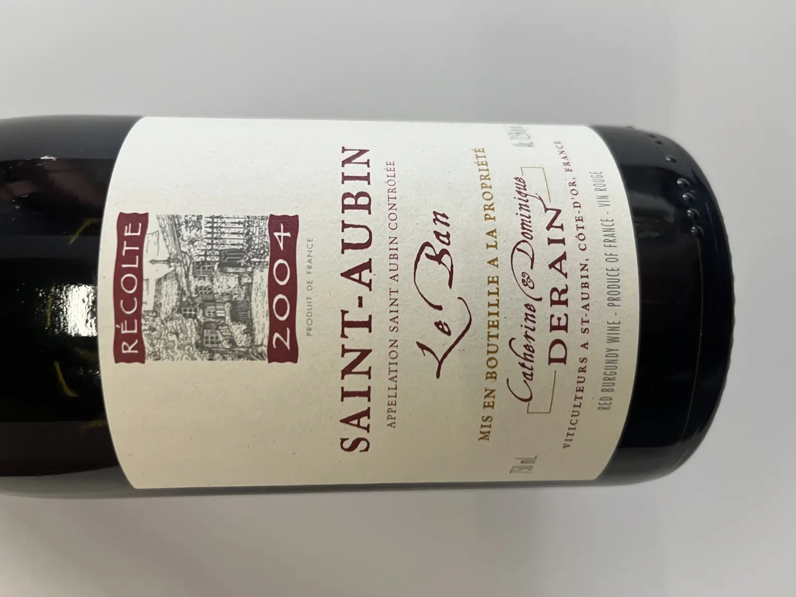 Domaine Derain Saint-Aubin Le Ban 2004