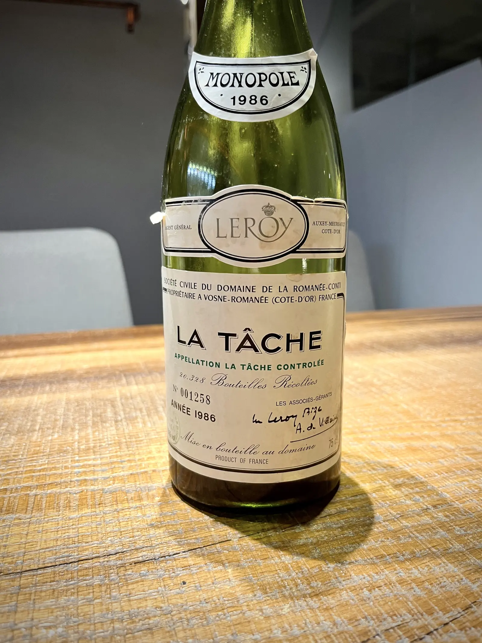 Domaine de la Romanée-Conti La Tâche Grand Cru 1986