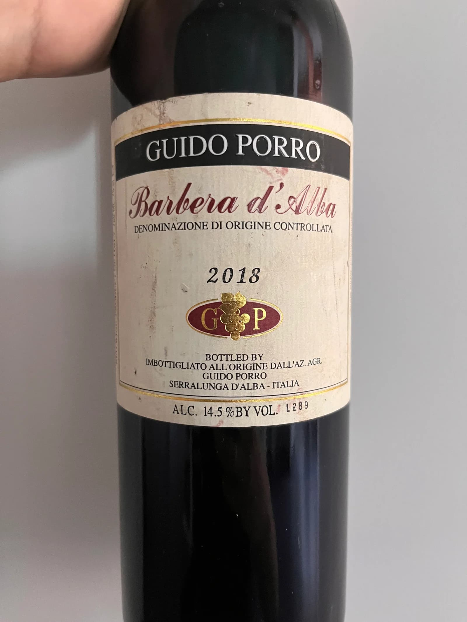 Guido Porro Barbera d'Alba 2018