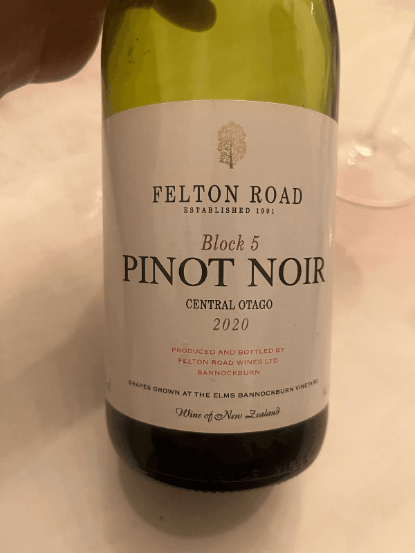 Felton Road Block 5 Pinot Noir 2020
